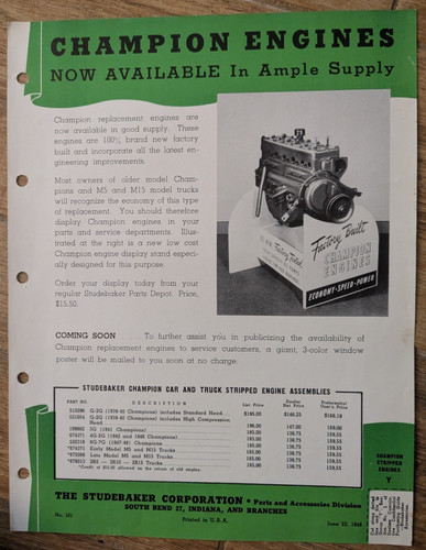Studebaker champion engine - studebaker,